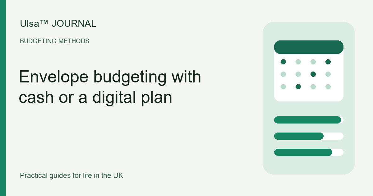 Original illustration for Envelope budgeting with cash or a digital plan